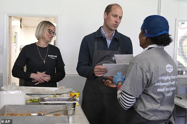 It comes a day after he made his first public appearance since the Princess of Wales' cancer announcement last month. The Prince of Wales, 41, helped carry food and cook in the kitchen of food distribution charity Surplus to Supper in Sunbury-on-Thames, Surrey.