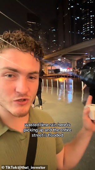 Another influencer, known for posting investment TikToks, documented his experience with the crazy Dubai flood.