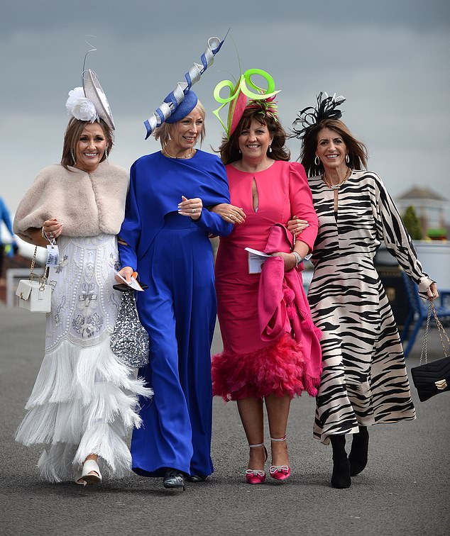 One trend that seemed almost ubiquitous among racegoers was high heels, with many braving the discomfort in dizzying strappy sandals.