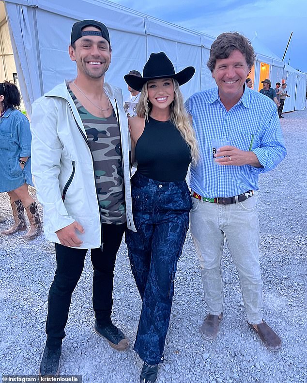 The couple (pictured with Tucker Carlson) previously lived in San Diego.