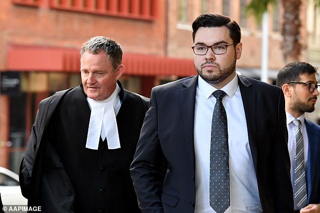 Bruce Lehrmann (right) is pictured arriving at the Federal Court of Australia in Sydney on Wednesday, December 6, 2023.