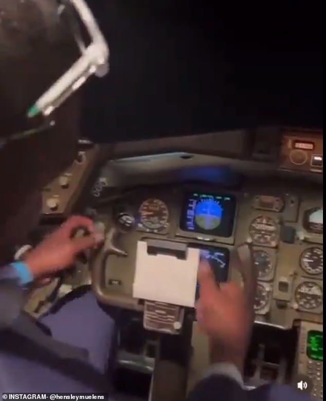 Muelens joked in the video that he would land the plane sitting in the cockpit.