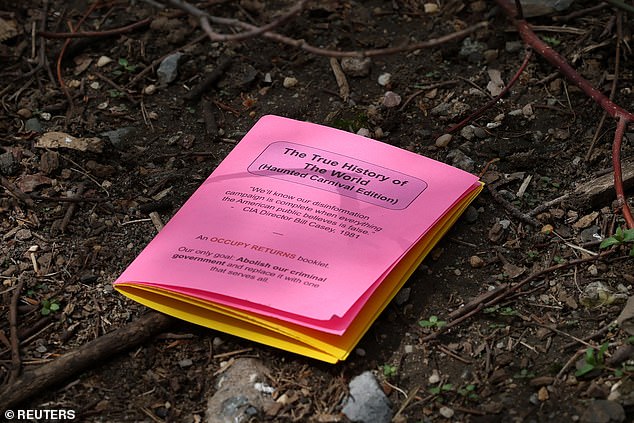 Flyers seen at the site of the self-immolation shortly after it occurred. It has not been confirmed if they belong to the victim