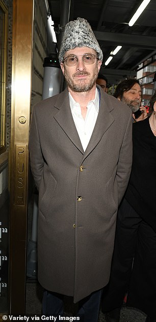 Filmmaker Darren Aronofsky, 55, looked dapper in a gray coat and glasses.