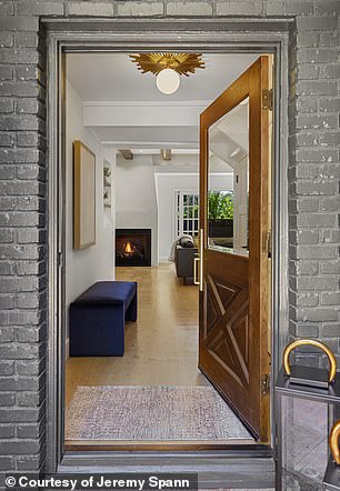 A door that connects the living space with the outdoor area.