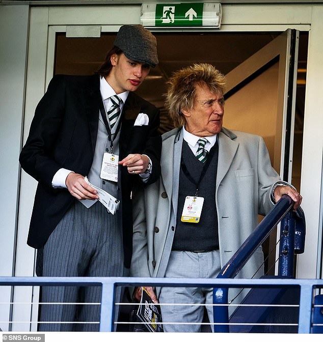Rod was suited and booted for the special occasion in one of his signature suits as he watched his club go head-to-head with Aberdeen for a place in the final.