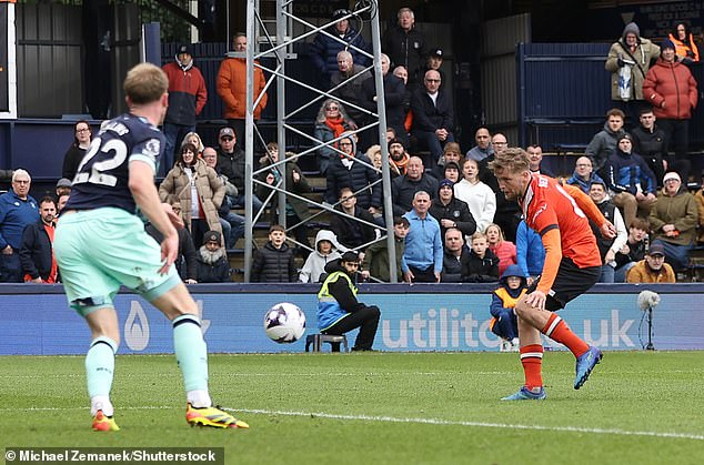 Luke Berry scored a late consolation goal for Luton in their 5-1 defeat to Brentford.