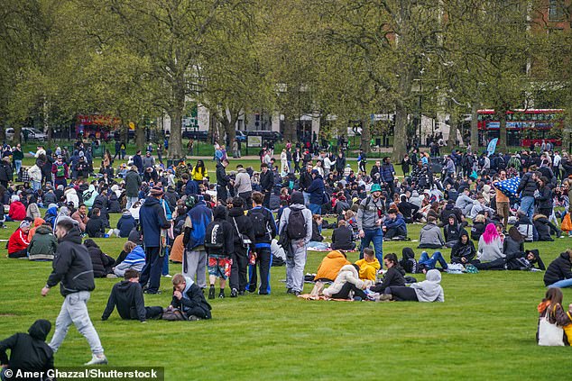 Cannabis users gather in large numbers in Hyde Park to take part in the 420-day demonstration