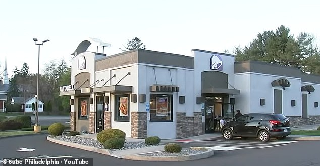 The incident occurred at a Taco Bell drive-thru in Bucks County.