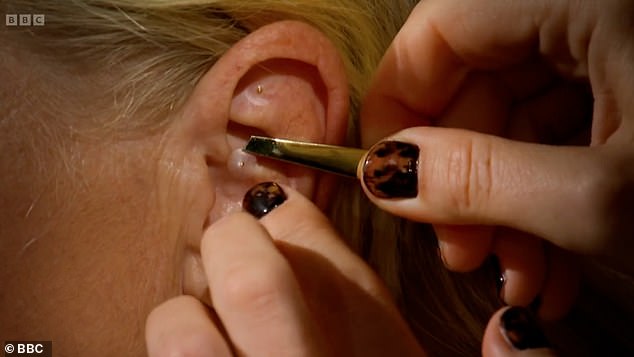 She sought investment for sticky 'ear seeds' that provided acupressure and, she said, helped her with her MS, also known as chronic fatigue syndrome.