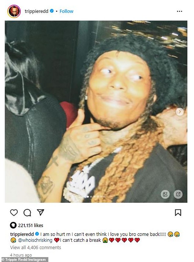 Rapper Trippie Redd, Chris's best friend, confirmed his death online, but further details about his sudden passing are unknown.