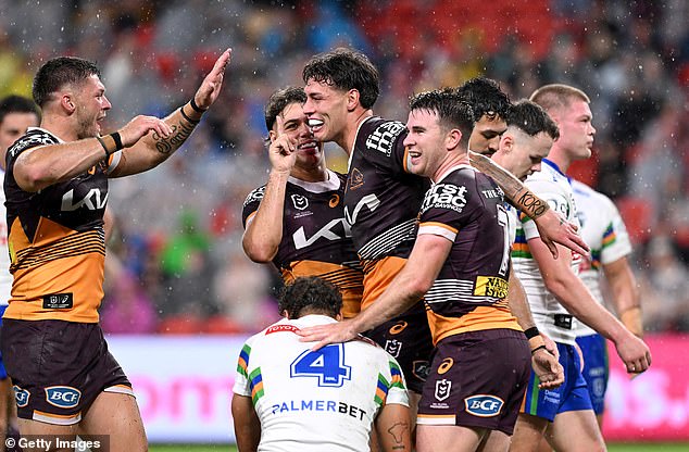Walsh and the Brisbane Broncos dominated the Raiders in heavy rain at Lang Park