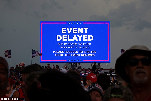 But with less than half an hour left before kickoff, Trump announced that he would postpone