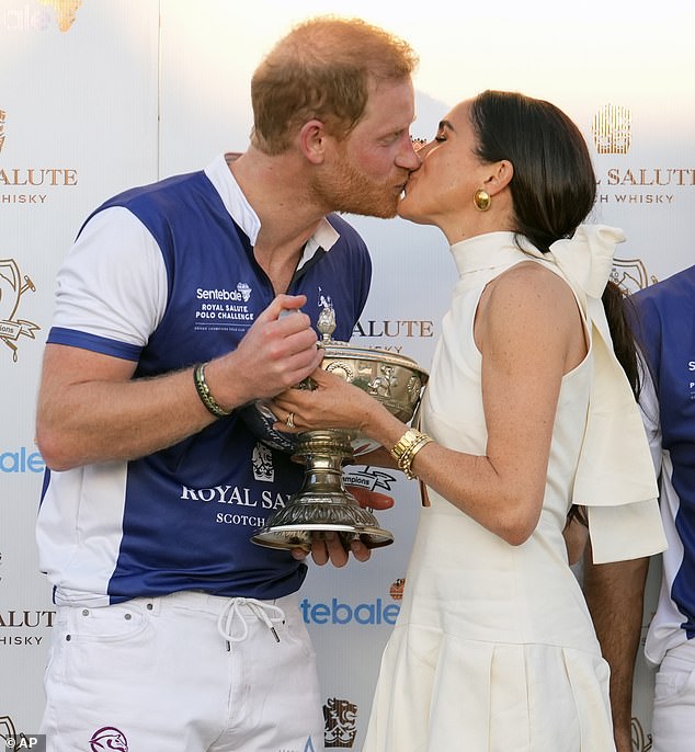 Harry was photographed kissing Meghan as she presented him with a trophy after a polo match in Florida in April. One of the series of the new program will be dedicated to sports