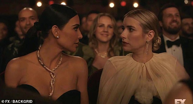 Kardashian and Roberts kissed on the latest episode of American Horror Story: Delicate on Fox