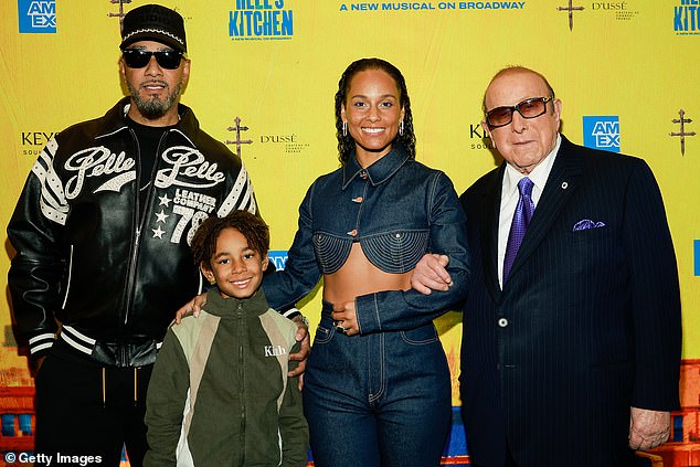 Music mogul Clive Davis joined Keys and her family on the red carpet.