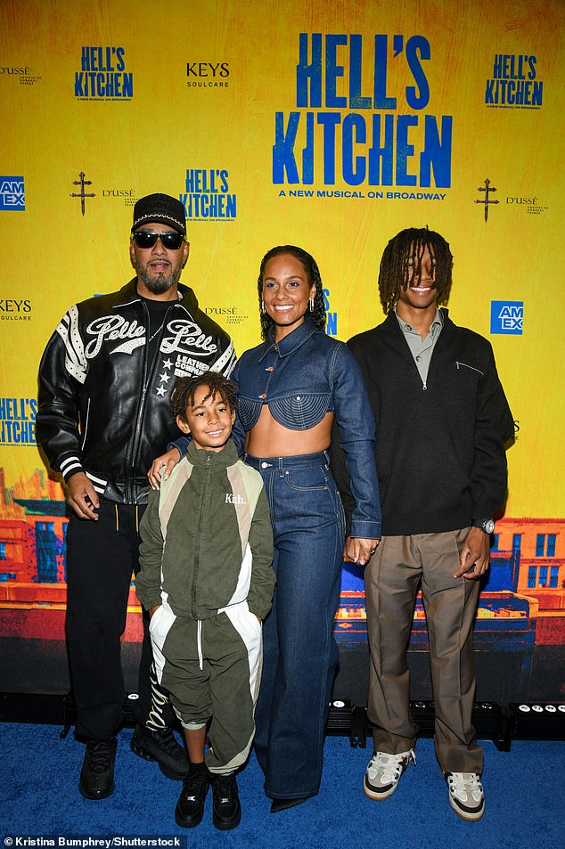Keys had the support of her family for the show's Broadway debut, including her husband Swizz Beatz and two of her three sons, Kasseem Dean, Jr., Prince Nasir Dean from previous relationships.
