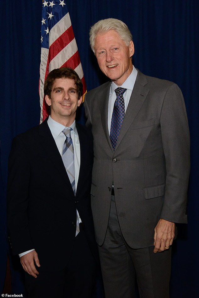 Azzarello with Bill Clinton in one of his Facebook photos