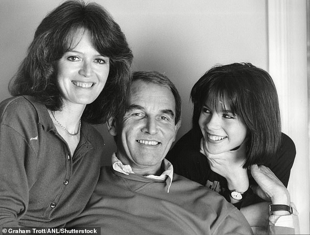 Kate's actress mother, Judy Loe, married Roy in 1997, 18 years after Kate's father, Porridge star Richard Beckinsale, died (pictured, from LR, Judy, Roy and Kate).