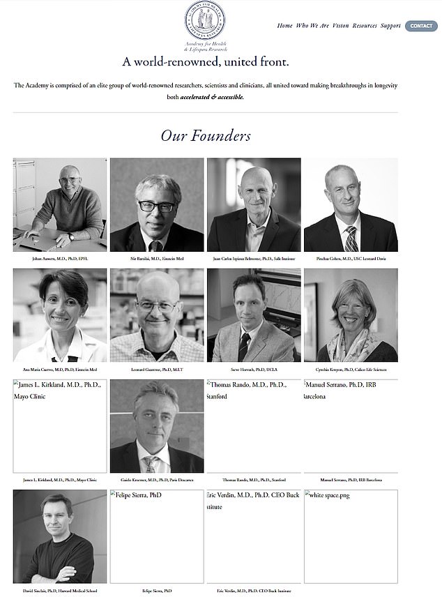 The image above shows the members of the Academy, with Dr. Sinclair (bottom left) as the founder.