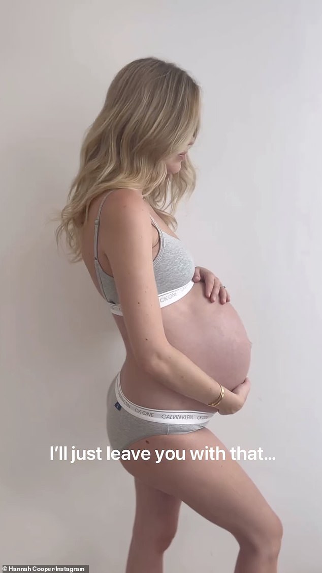 The blonde beauty shared some snaps from her pregnancy as she wished her husband luck in his career.