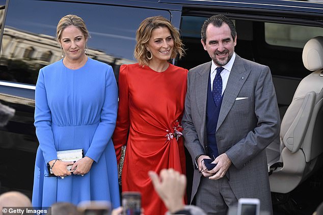 The couple announced their separation on Friday after 14 years of marriage. In the photo: Princess Theodora, Princess Tatiana and Prince Nikolaos in 2021
