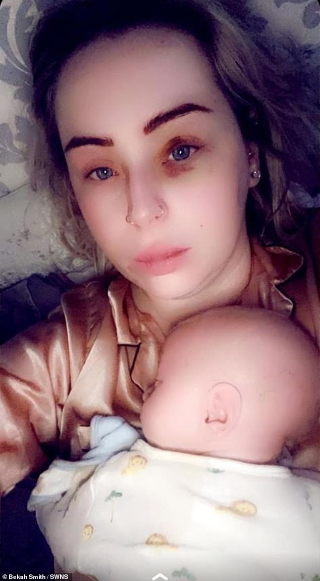 Bekah Smith, pictured with her baby, spoke out about the abuse she suffered