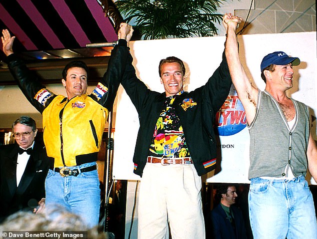 Ironically, 1991 was the same year that the Golden Globe winners teamed up with Bruce Willis (right, pictured in 1993) to become investors in the Planet Hollywood themed restaurant chain.