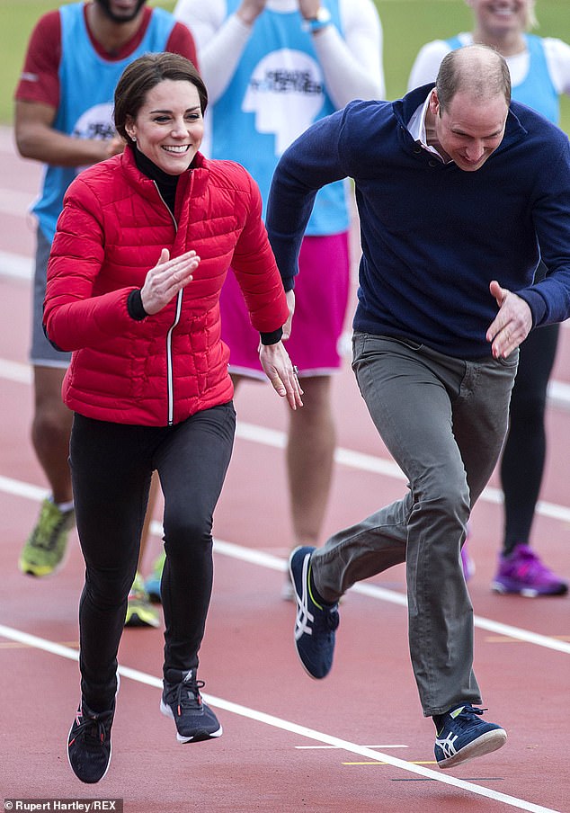 While they never completed the race, Kate and William joked during training day in 2017.
