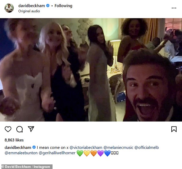 The Spice Girls officially reunited while celebrating Victoria Beckham's 50th birthday in London on Saturday.