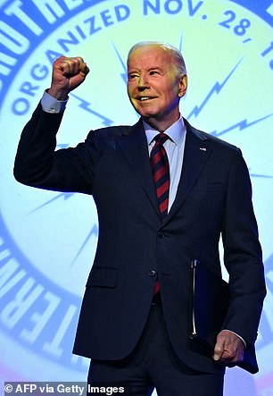 Joe Biden speaks to the International Brotherhood of Electrical Workers