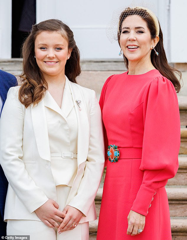 Queen Mary is pictured with her daughter, Princess Elizabeth, on April 30, 2022.