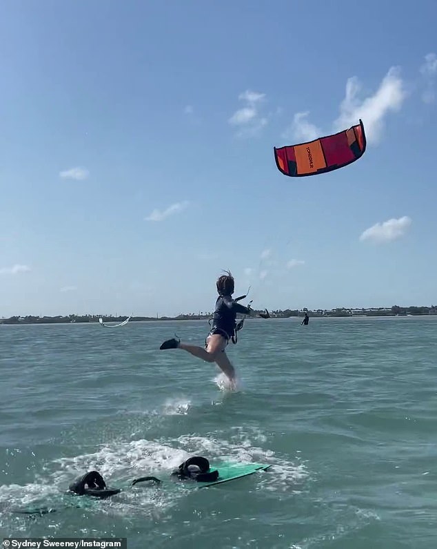 Sydney has been posting snaps from her vacation, including images from her kitesurfing adventures, online since last Friday.