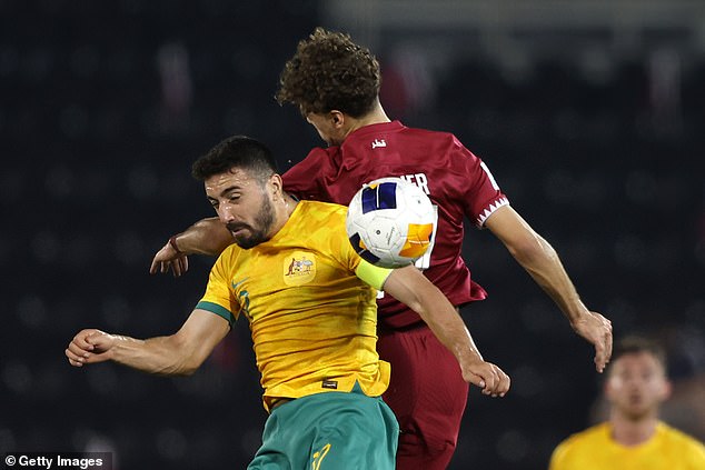 Olyroos captain Jacob Italiano had a golden opportunity two minutes before the break, but his shot went over the bar.