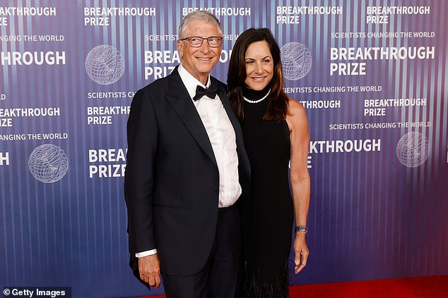 Bill Gates and Paula Hurd attend the 2024 Breakthrough Prize ceremony at the Academy Museum of Motion Pictures in April