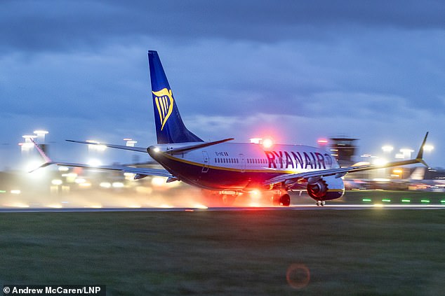 In the eight months to March, 46,000 planes reportedly recorded satellite navigation problems in the Baltic region, including 2,309 Ryanair flights, investigators say (file photo)