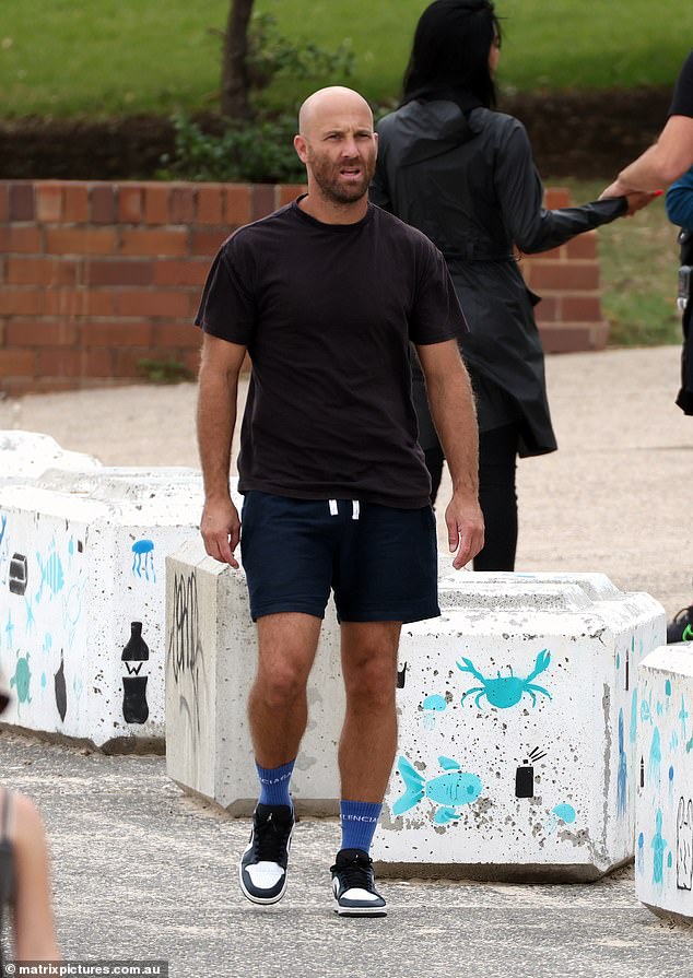 Meanwhile, former Sydney Swans star Jarrad dressed his muscular body in a tight black t-shirt and matching black shorts.