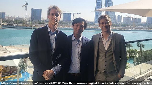 Davies (left) and Zhu (center). At its peak, the fund managed around $18 billion, but suffered huge losses when the LUNA and Terra cryptocurrencies collapsed.