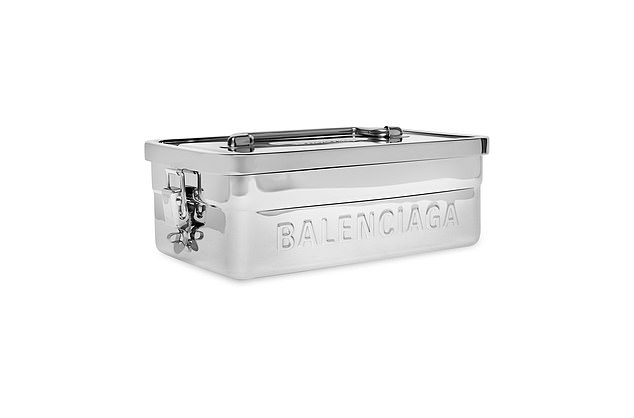 Spanish fashion house Balenciaga has a chrome option, made from silver stainless steel and silicone and with the brand's name engraved on the side, all for £615.