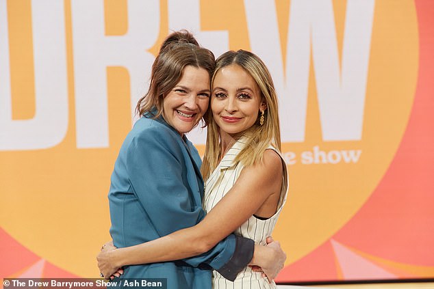 The actress also expanded into television presenting in 2020, when she became host of her own syndicated talk show, The Drew Barrymore Show.  She is pictured with Nicole Richie on the show.