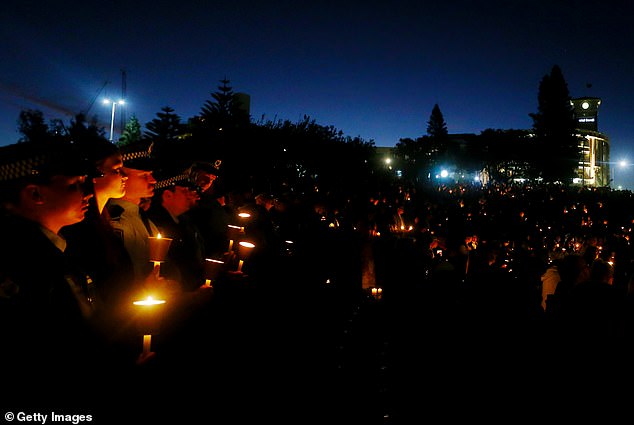 The sunset vigil (pictured) was heard by NSW Premier Chris Minns and Premier Anthony Albanese.