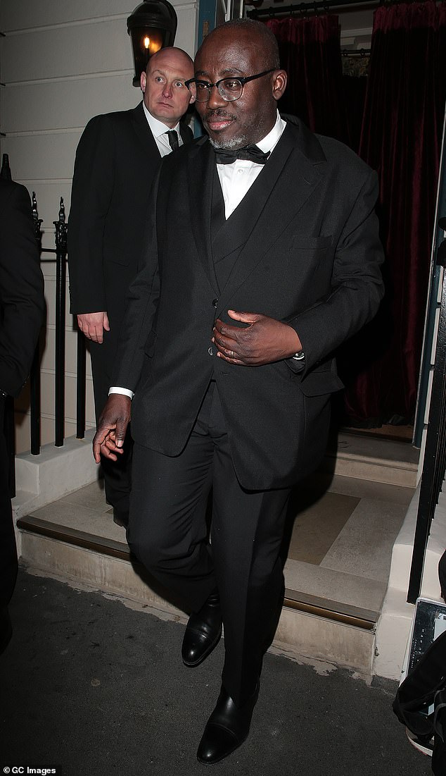 Former Vogue editor Edward Enninful pictured outside the party at Oswald's, Mayfair.