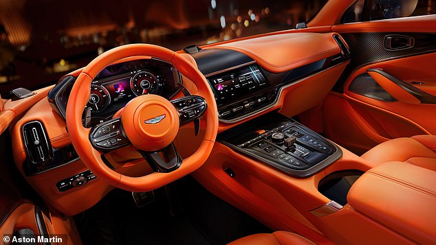 The DBX's interior update includes a new 12.3-inch driver's cockpit, a 10.25-inch infotainment screen now custom-made by Aston Martin, and an optional 23-speaker Bowers & Wilkins audio system.