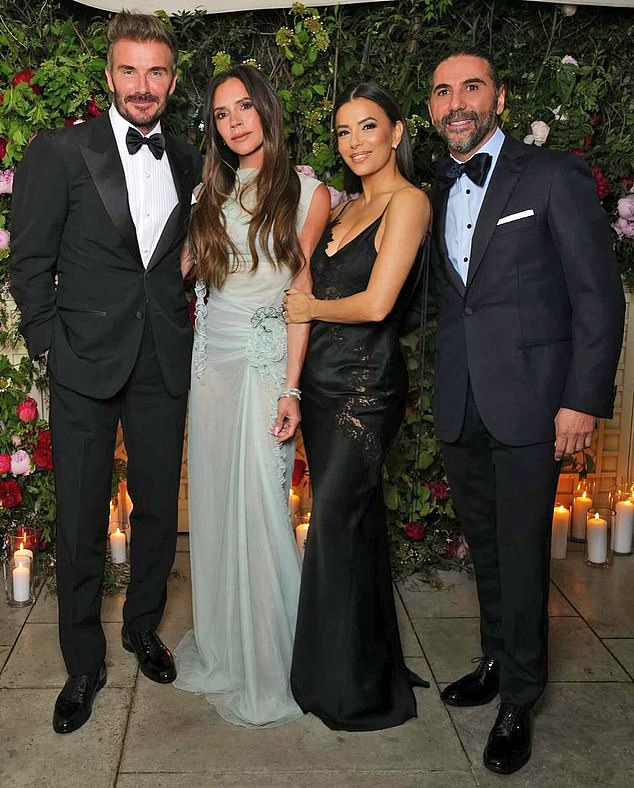 In one of his snapshots he posed with Eva Longoria and her husband José Bastón.