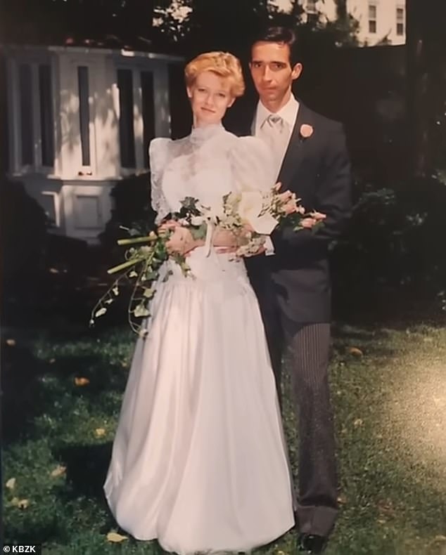 'TILL DEATH DO US PART: Donna and her husband on their wedding day