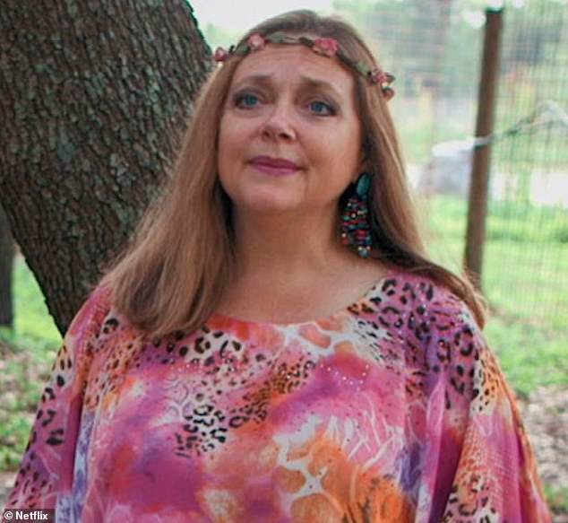 The former GW Zoo owner rose to fame in the Netflix original documentary Tiger King alongside Carole Baskin (pictured), who was the target of his murder-for-hire plot.