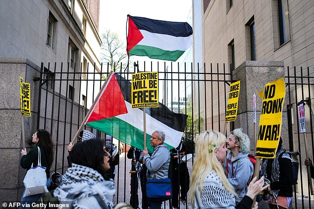 Students had been protesting on campus since early Wednesday, opposing Israeli military action in Gaza.