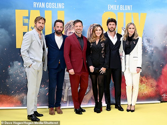 (L-R) Ryan Gosling, Logan Holladay, director David Leitch, producer Kelly McCormick, Ben Jenkin and Emily Blunt