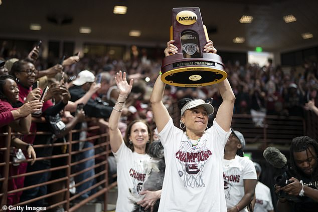 Staley was interviewed after leading South Carolina to a third national championship.