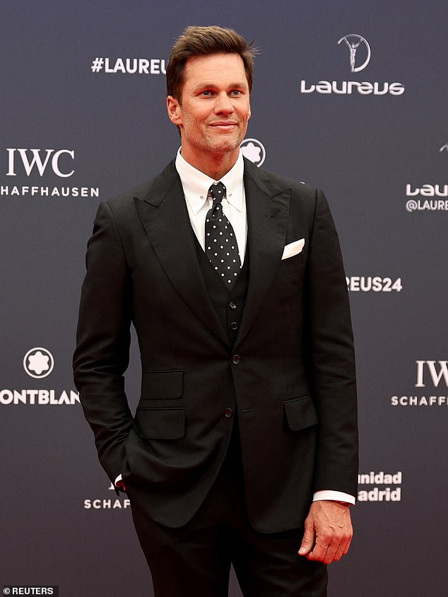 Former American football quarterback Tom Brady also looked dapper while posing at the event.